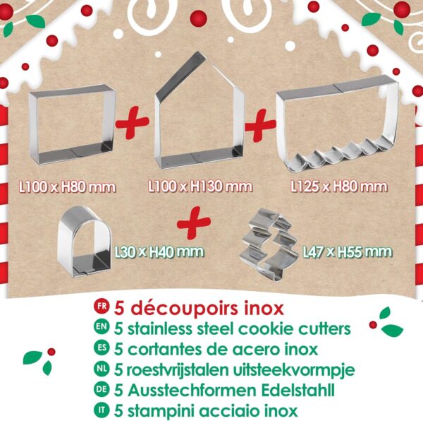 Gingerbread huis koekjes uitstekerset 5 delig - Afbeelding 4